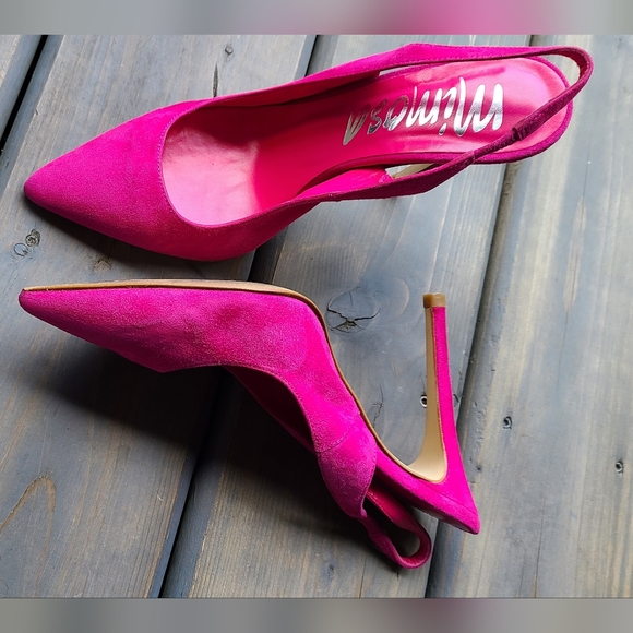 Pink Sling-Back Leather Heels - Picture 3 of 3